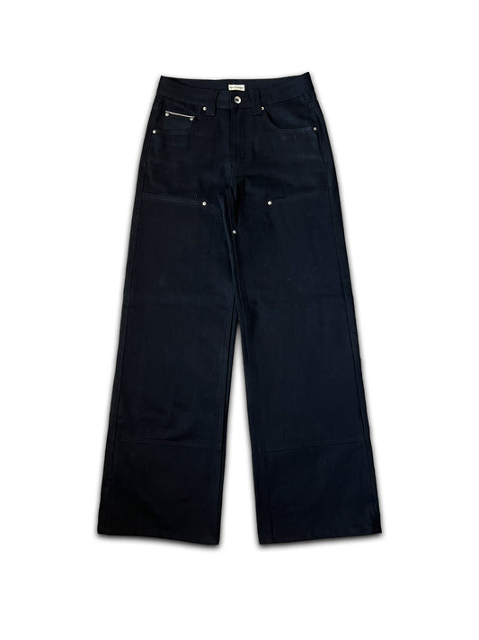 Double Knee Selvedge Denim [COAL BLACK]