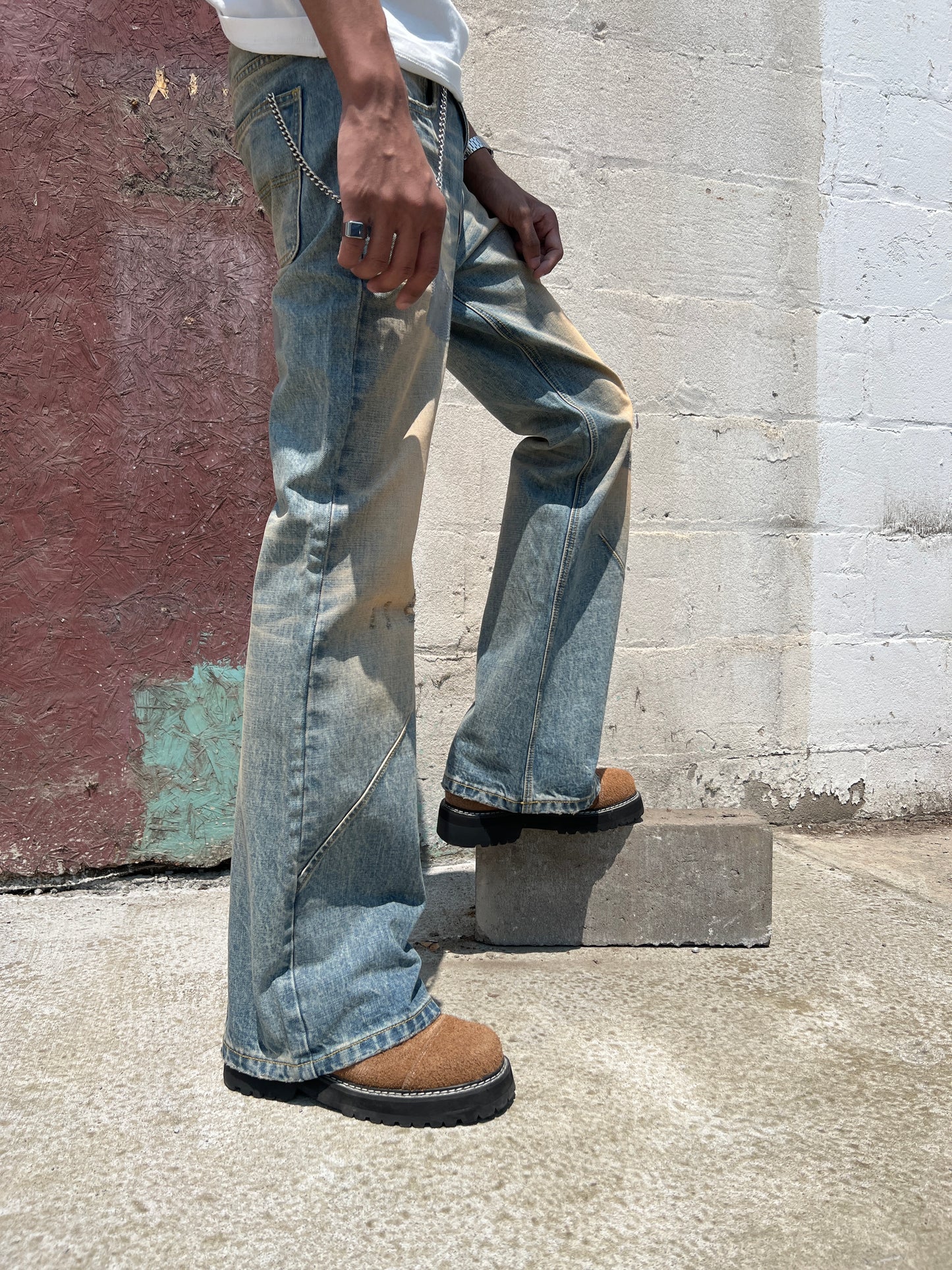 "X-Cut" Mudwash Denim
