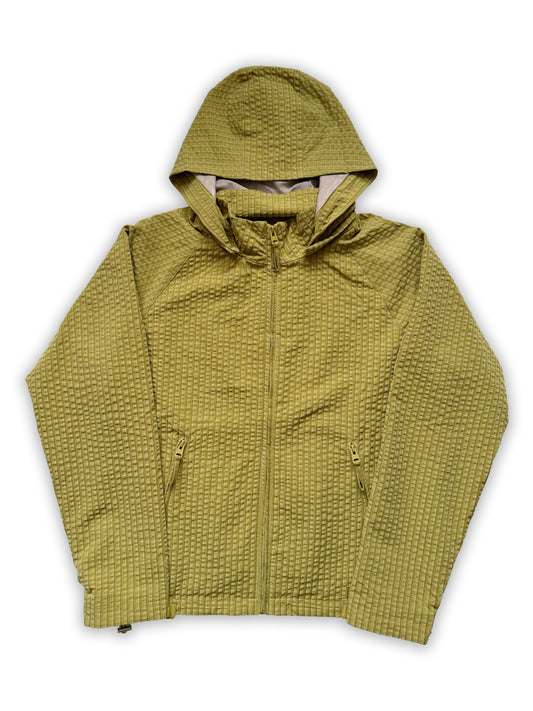 Crinkle Plaid Windbreaker - Olive