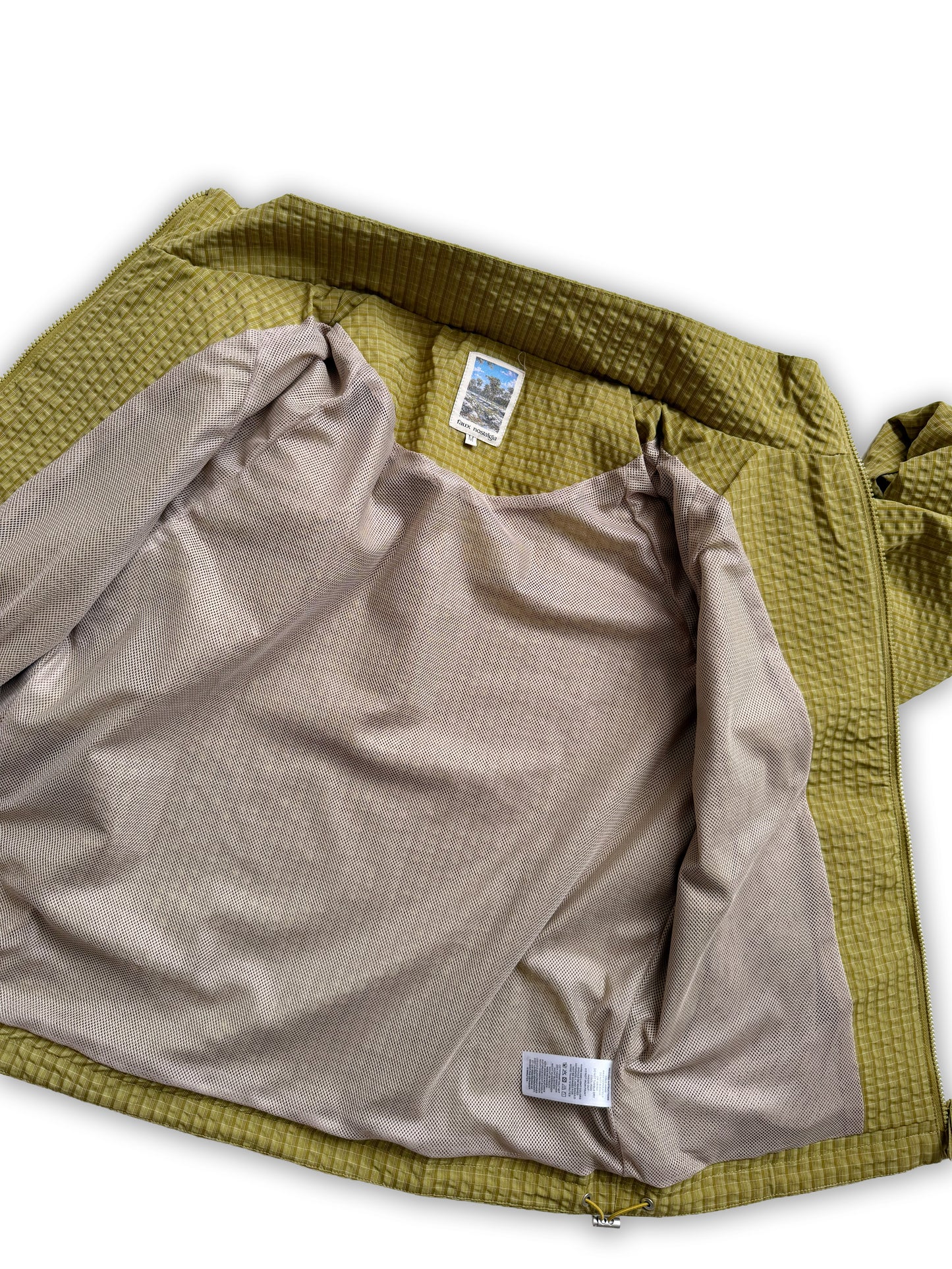 Crinkle Plaid Windbreaker - Olive