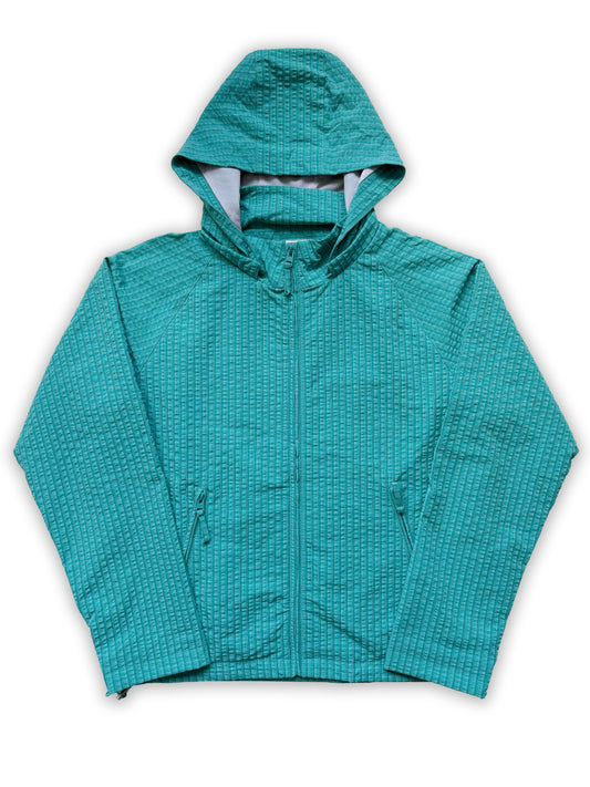 Crinkle Plaid Windbreaker - Tiffany Blue