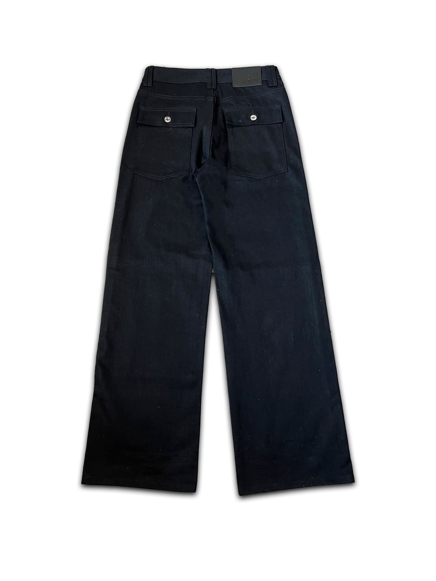 Double Knee Selvedge Denim [COAL BLACK]